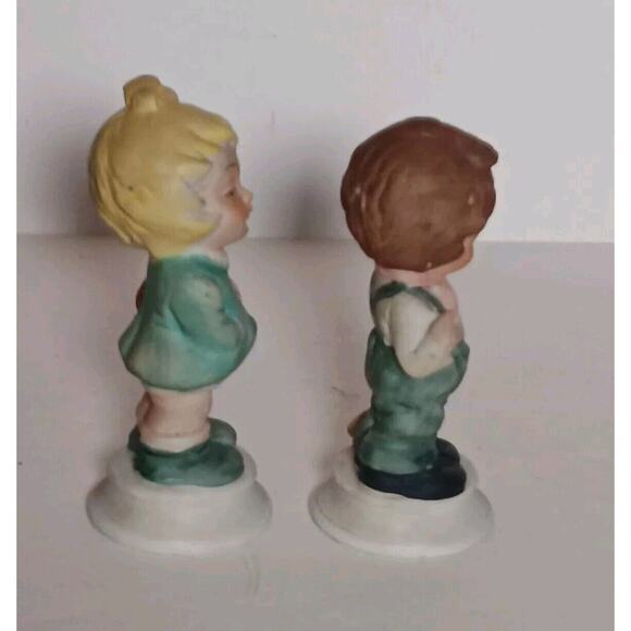 Lot of 2 Vintage Napcoware Little Girl Basket & Boy Dog No C 8546Japan - Picture 2 of 14